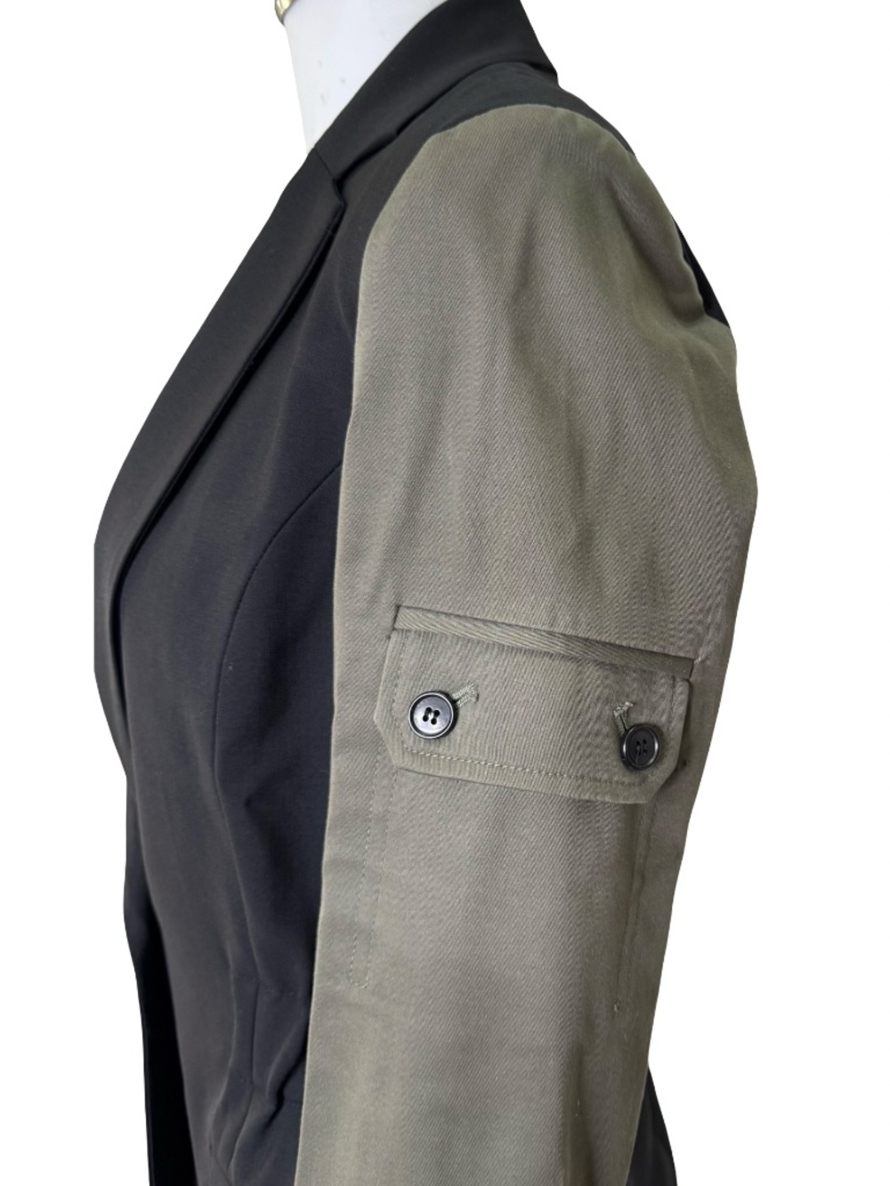 $795 Veronica Beard Army Blazer Black Army Green Wool Size 4 NWOT - Picture 5 of 16